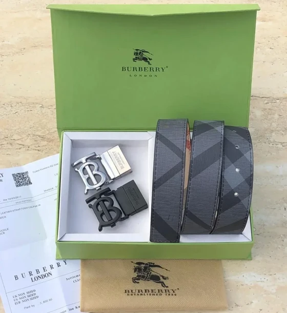 Burberry Two Buckle Set Belt first copy
