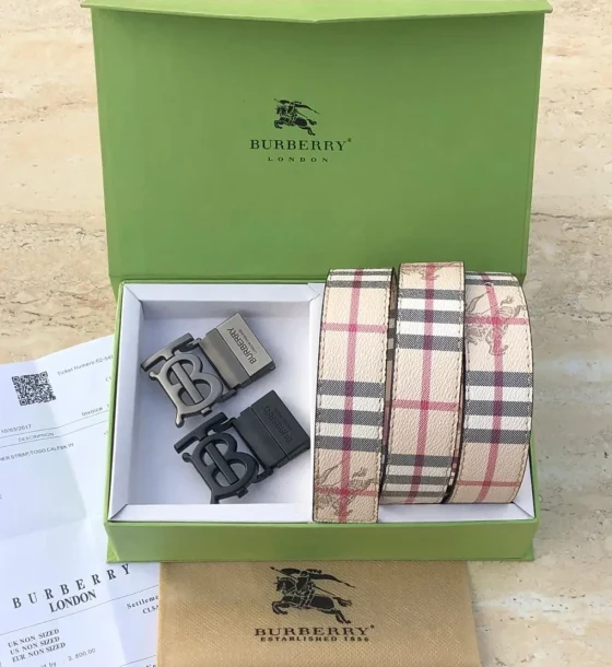 Burberry Two Buckle Set Belt first copy