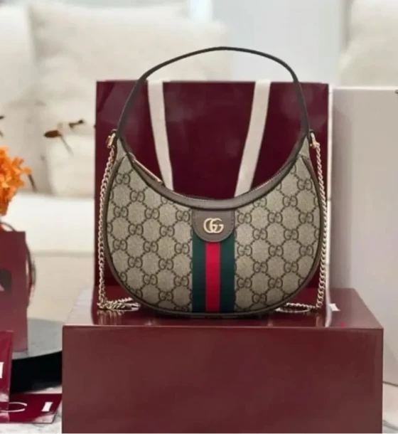 Gucci Ophidia Khaki Small Shoulder Bag (With Box) first copy