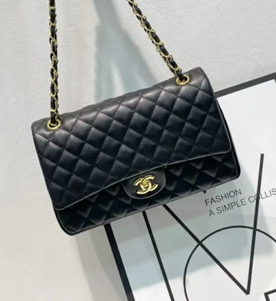 Chanel Jumbo Black Colour Sling Bag (With Box) first copy