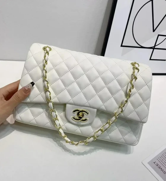 Chanel Jumbo White Colour Sling Bag (With Box) first copy