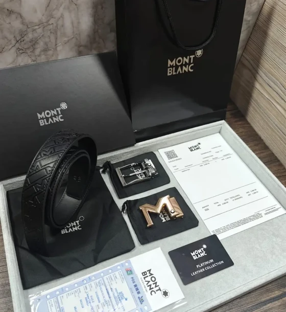Mont Blanc Two Buckle Combo Reversible Belt first copy