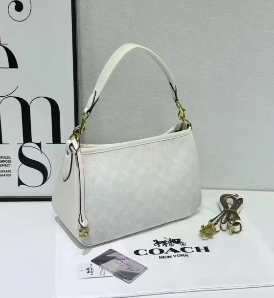 Coach Cary White Crossbody Bag (With Box) first copy