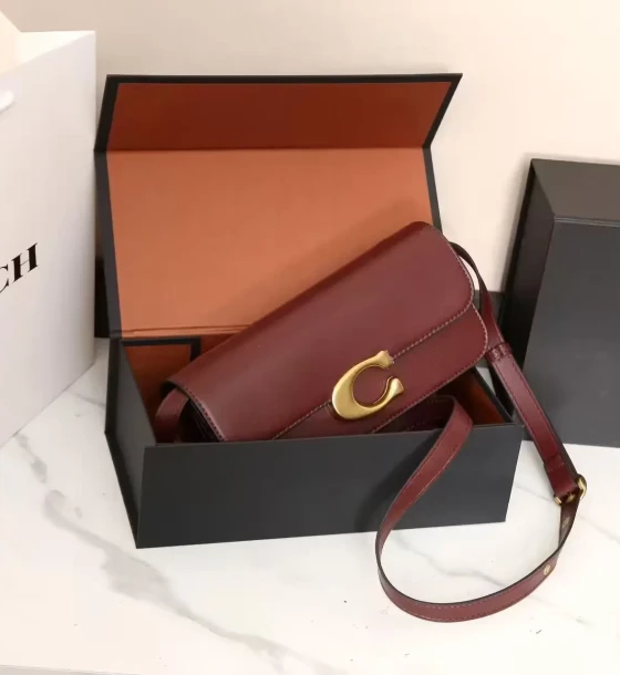 Coach Zoe Wine Color Shoulder Bag (With Box) first copy