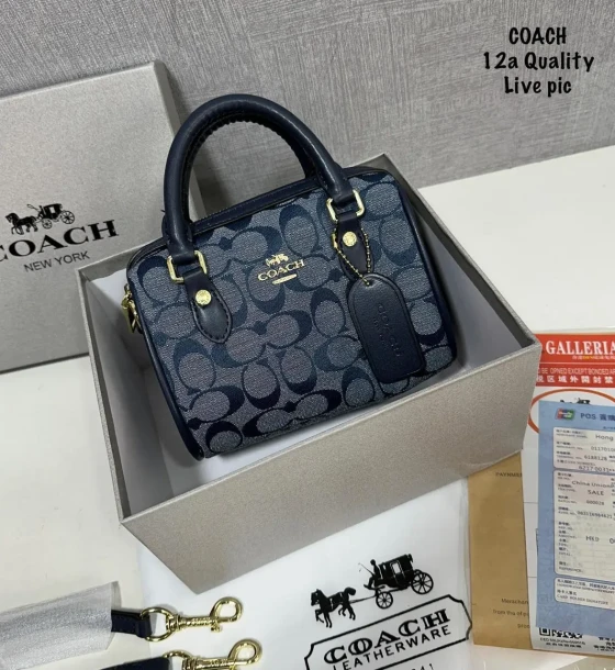 Coach Mini Rowan Satchel Signature Chambray Bag first copy