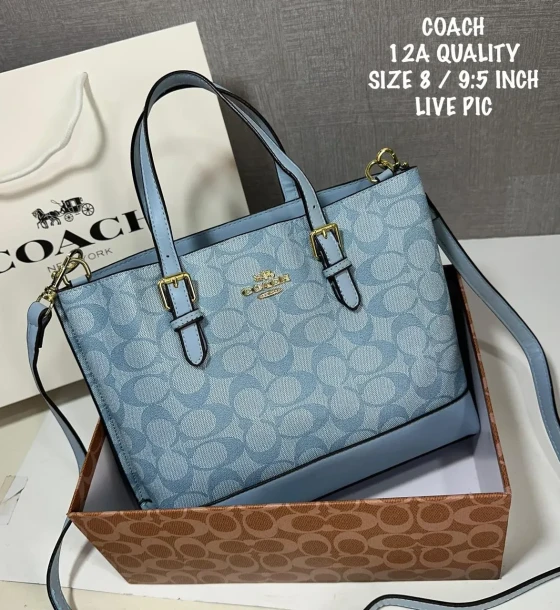 Michael Kors Mollie Tote 25 In Signature Chambray Bag first copy