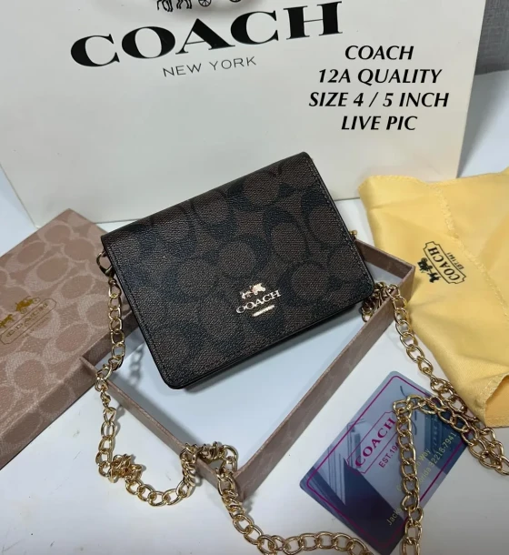 Coach Wallet With Chain Sling Crossbody Bag first copy