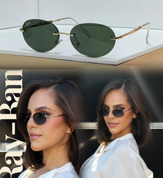 Ray-Ban Round R3767 Oval Rimless Sunglasses first copy