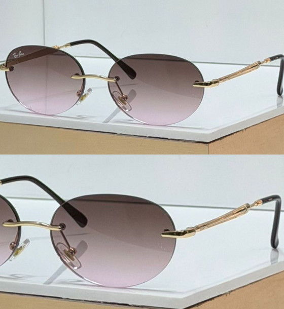 Ray-Ban Round R3767 Oval Rimless Sunglasses first copy
