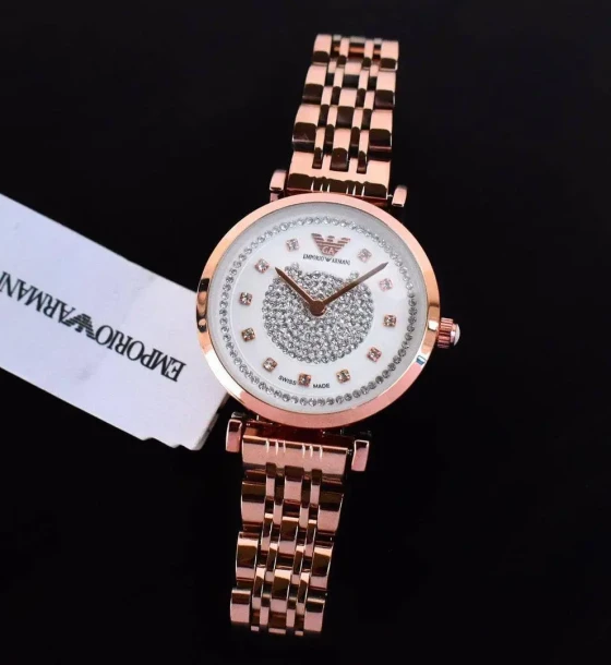 Armani Diamonds Zoom Face Womens Watch first copy