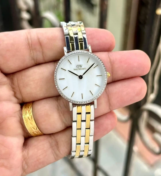 DW PETITE LUMINE BEZEL 5-LINK MELROSE & SILVER first copy