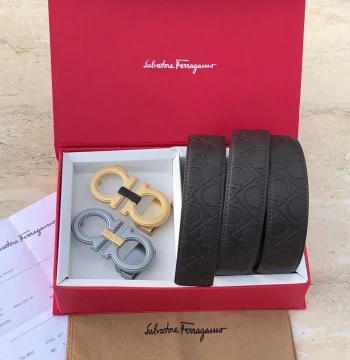 Salvatore Ferragamo Two Buckle Set Belt first copy