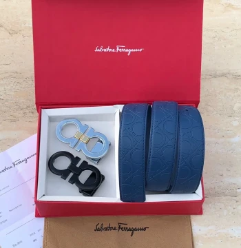 Salvatore Ferragamo Two Buckle Set Belt first copy