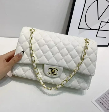 Chanel Jumbo White Colour Sling Bag (With Box) first copy