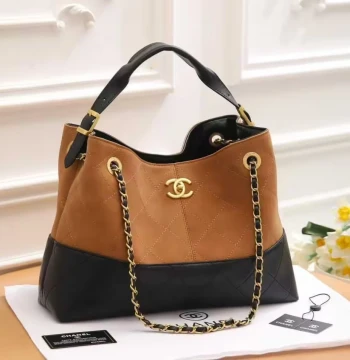 Chanel 25S Coffee Black Color Leather Hobo Bag first copy