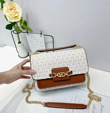 Michael Kors White Heather Shoulder Bag (With Box) first copy