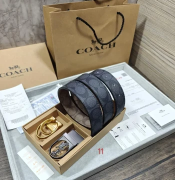 Coach Two Buckle Combo Reversible Belt first copy
