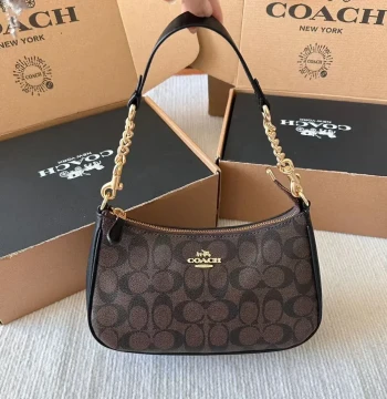 Coach Teri Coffee Shoulder Sling Bag (With Box) first copy