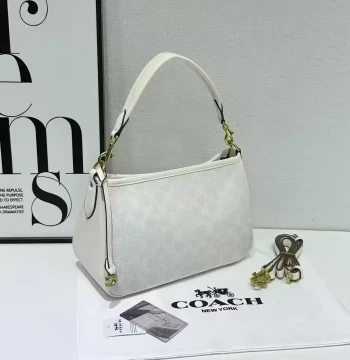 Coach Cary White Crossbody Bag (With Box) first copy