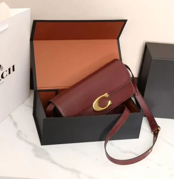 Coach Zoe Wine Color Shoulder Bag (With Box) first copy