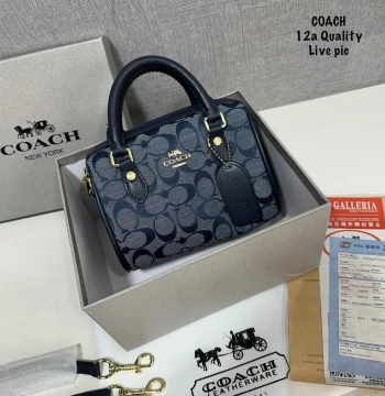 Coach Mini Rowan Satchel Signature Chambray Bag first copy