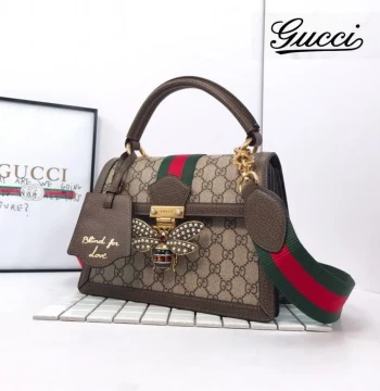 Gucci Bee Queen Margaret Top Handle Women's Bag With Crossbody Strap first copy