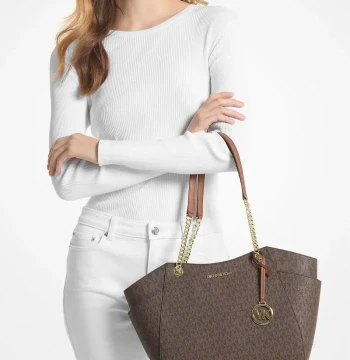Michael Kors Jet Set Large Logo Shoulder Bag first copy