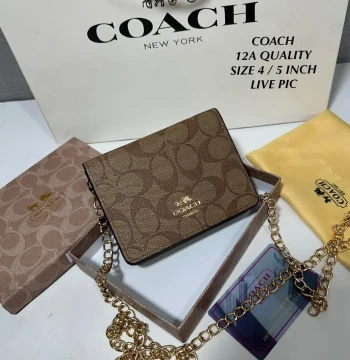 Coach Wallet With Chain Sling Crossbody Bag first copy