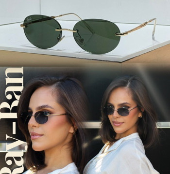 Ray-Ban Round R3767 Oval Rimless Sunglasses first copy