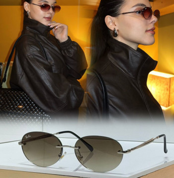 Ray-Ban Round R3767 Oval Rimless Sunglasses first copy