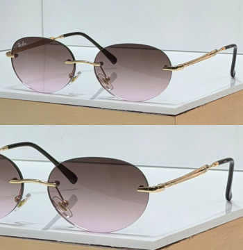 Ray-Ban Round R3767 Oval Rimless Sunglasses first copy