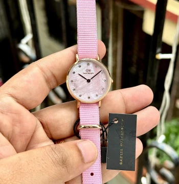 DW Petite Pink Crystal Dial Watch first copy
