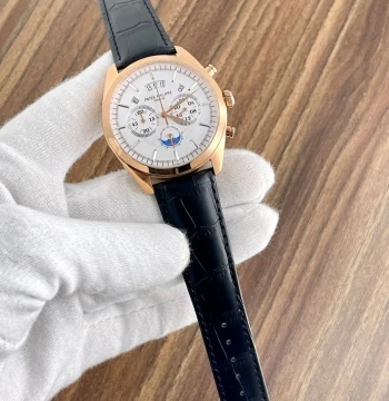 Patek Philippe PTK Chrono Leather Watch first copy